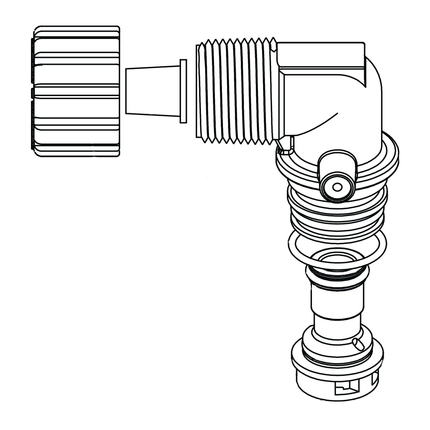 WS1 DRAIN ELBOW 3/4 & DLFC RETAINER ASSY