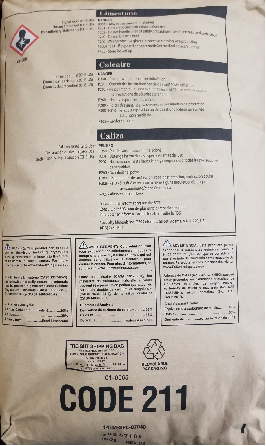 VICAL 1000R 16x40 CALCITE - 50# - 49 BAGS / PALLET