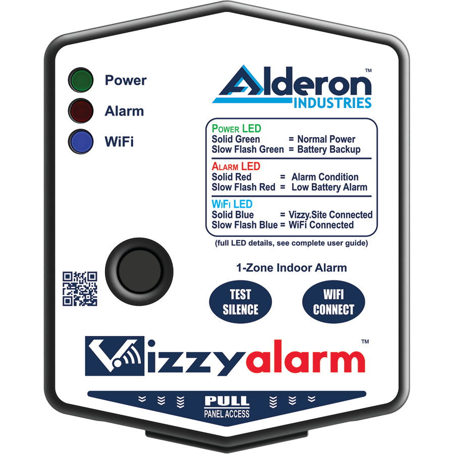VIZZYALARM, WIFI, 3-ZONE, TYPE 1 (INDOOR) 120VAC ALARM PANEL