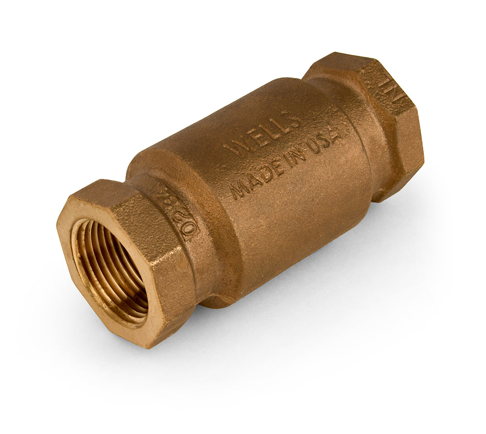 1" WELLS LEAD FREE BRONZE CHECK VALVE, VFD COMPATIBLE