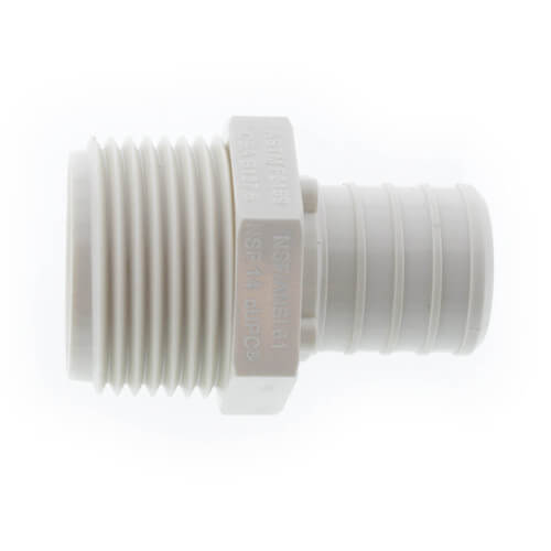 1" CB PEX MALE ADAPTER - WHITE PLASTIC (25/BOX)