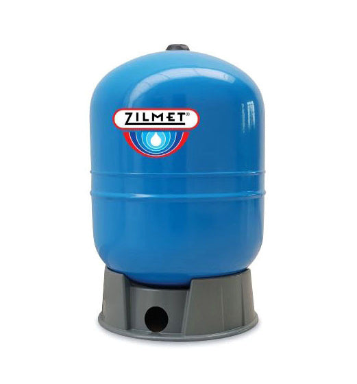 ZILMET 21.1 GALLON WELL TANK WITH PUMP BRACKET, BOTTOM CONNECTION, 1" SS FNPT, BLUE